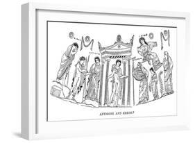 Antigone and Kreon from 'The History of Greece' by Victor Duruy, 1890-null-Framed Giclee Print