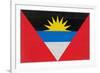 Antigua And Barbuda Flag Design with Wood Patterning - Flags of the World Series-Philippe Hugonnard-Framed Art Print