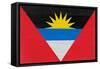 Antigua And Barbuda Flag Design with Wood Patterning - Flags of the World Series-Philippe Hugonnard-Framed Stretched Canvas