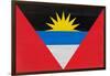 Antigua And Barbuda Flag Design with Wood Patterning - Flags of the World Series-Philippe Hugonnard-Framed Art Print