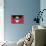 Antigua And Barbuda Flag Design with Wood Patterning - Flags of the World Series-Philippe Hugonnard-Mounted Art Print displayed on a wall