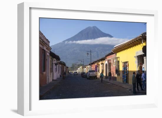 Antigua and Vulcano Fuego, Guatemala, Central America-Peter Groenendijk-Framed Photographic Print