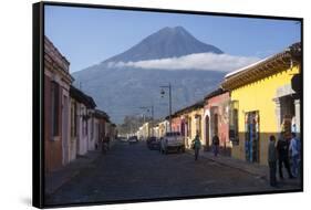 Antigua and Vulcano Fuego, Guatemala, Central America-Peter Groenendijk-Framed Stretched Canvas