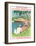 Antilles, Central America - Vintage CIE GLE French Line Travel Poster, 1970s-Sandy Hook-Framed Art Print