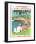 Antilles, Central America - Vintage CIE GLE French Line Travel Poster, 1970s-Sandy Hook-Framed Art Print