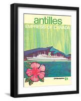 Antilles Islands - Canadian Pacific’s Empress of Canada, Vintage Ocean Liner Travel Poster, 1969-Pacifica Island Art-Framed Art Print