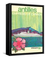 Antilles Islands - Canadian Pacific’s Empress of Canada, Vintage Ocean Liner Travel Poster, 1969-Pacifica Island Art-Framed Stretched Canvas