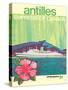 Antilles Islands - Canadian Pacific’s Empress of Canada, Vintage Ocean Liner Travel Poster, 1969-Pacifica Island Art-Stretched Canvas