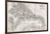 Antilles Old Map. Created By Vuillemin And Erhard, Published On Le Tour Du Monde, Paris, 1860-marzolino-Framed Art Print