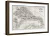 Antilles Old Map. Created By Vuillemin And Erhard, Published On Le Tour Du Monde, Paris, 1860-marzolino-Framed Art Print