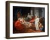 Antiochus ill in bed as his doctor, Erasistratus, discovers his love for Stratonice of Syria.-Vernon Lewis Gallery-Framed Art Print