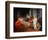 Antiochus ill in bed as his doctor, Erasistratus, discovers his love for Stratonice of Syria.-Vernon Lewis Gallery-Framed Art Print