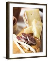 Antipasto Rustico (Grissini, Salami, Pecorino and Parmesan)-null-Framed Photographic Print