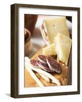 Antipasto Rustico (Grissini, Salami, Pecorino and Parmesan)-null-Framed Photographic Print