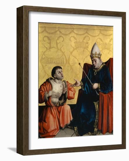 Antipater Kneeling before Juilus Caesar from the Heilspiegel Altarpiece, C.1435-Konrad Witz-Framed Giclee Print