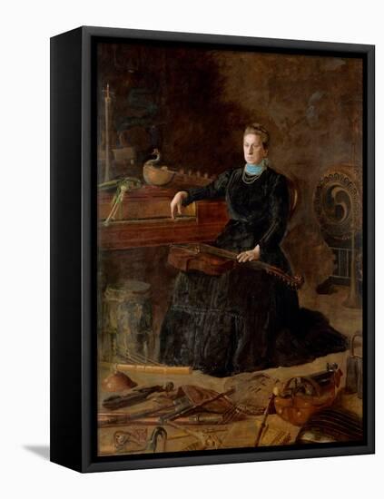 Antiquated Music (Portrait of Sarah Sagehorn Frishmuth) 1900 (Oil on Canvas)-Thomas Cowperthwait Eakins-Framed Stretched Canvas