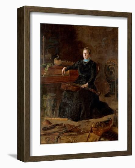 Antiquated Music (Portrait of Sarah Sagehorn Frishmuth) 1900 (Oil on Canvas)-Thomas Cowperthwait Eakins-Framed Giclee Print