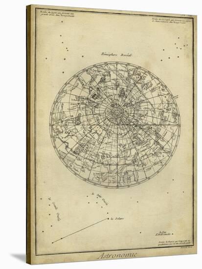 Antique Astronomy Chart I-Daniel Diderot-Stretched Canvas