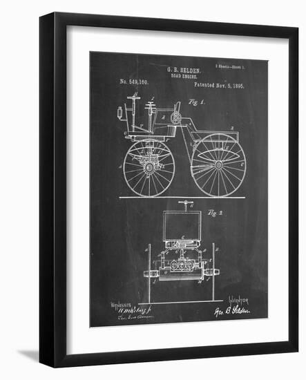 Antique Automobile Patent 1895-null-Framed Art Print