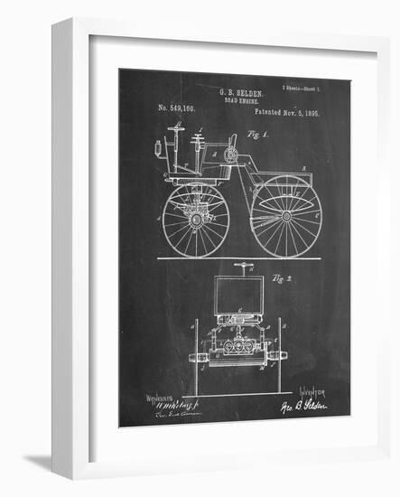Antique Automobile Patent 1895-null-Framed Art Print