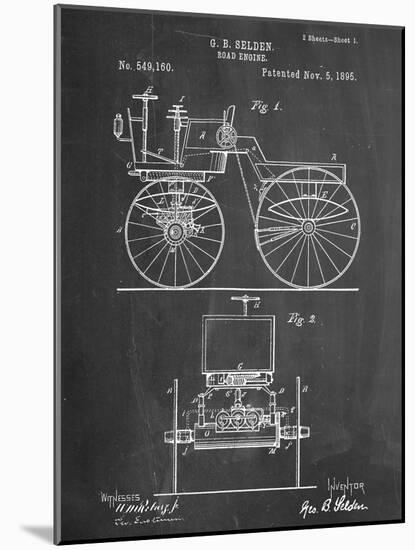 Antique Automobile Patent 1895-null-Mounted Art Print
