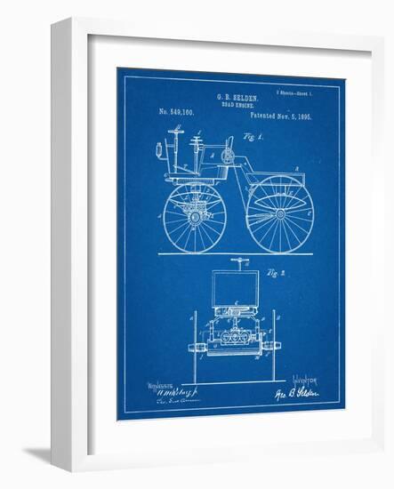 Antique Automobile Patent 1895-null-Framed Art Print