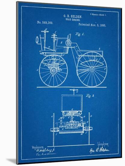 Antique Automobile Patent 1895-null-Mounted Art Print