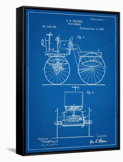 Antique Automobile Patent 1895-null-Framed Stretched Canvas