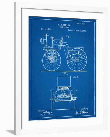 Antique Automobile Patent 1895-null-Framed Art Print