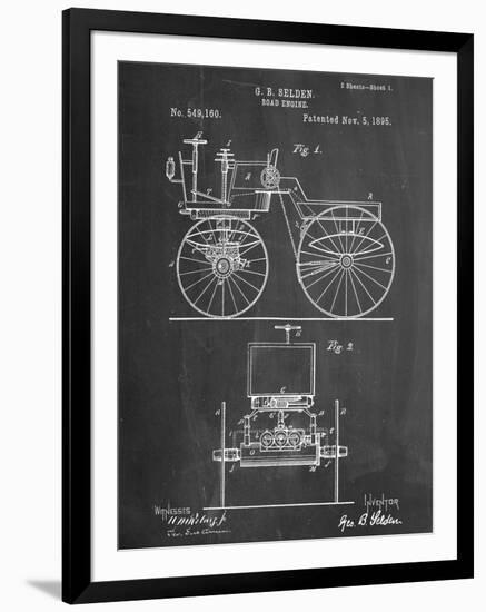 Antique Automobile Patent 1895-null-Framed Art Print