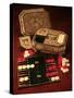 Antique Backgammon Set and Boards-null-Stretched Canvas