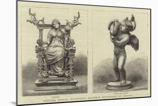 Antique Bronze Statuettes Recently Discovered at Pompeii-null-Mounted Giclee Print