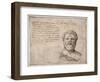 Antique Bust of Sophocles, Annotated, after Fulvio Orsini-Maerten van Heemskerck-Framed Giclee Print