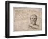 Antique Bust of Sophocles, Annotated, after Fulvio Orsini-Maerten van Heemskerck-Framed Giclee Print