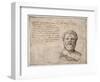 Antique Bust of Sophocles, Annotated, after Fulvio Orsini-Maerten van Heemskerck-Framed Giclee Print