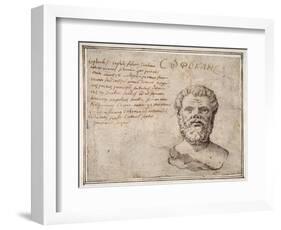 Antique Bust of Sophocles, Annotated, after Fulvio Orsini-Maerten van Heemskerck-Framed Giclee Print