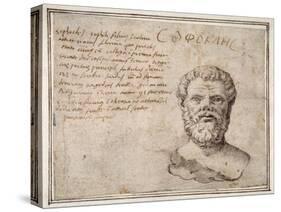 Antique Bust of Sophocles, Annotated, after Fulvio Orsini-Maerten van Heemskerck-Stretched Canvas