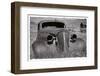 Antique Car In Grassy Field-George Oze-Framed Photographic Print