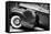 Antique Car With Whitewall Tires B/W-null-Framed Stretched Canvas