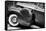 Antique Car With Whitewall Tires B/W-null-Framed Stretched Canvas