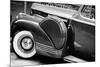 Antique Car With Whitewall Tires B/W-null-Mounted Photo