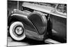 Antique Car With Whitewall Tires B/W-null-Mounted Photo