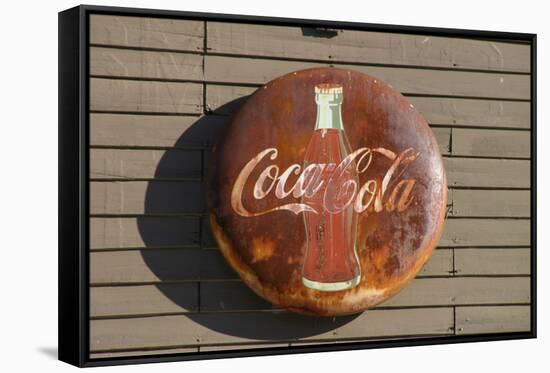 Antique Coca Cola sign, Mansfield, Indiana, USA-Anna Miller-Framed Stretched Canvas