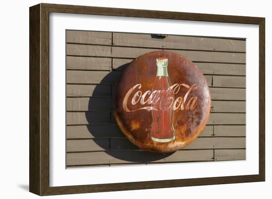 Antique Coca Cola sign, Mansfield, Indiana, USA-Anna Miller-Framed Photographic Print