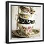 Antique Cups and Saucers with Pearls 01-Tom Quartermaine-Framed Giclee Print