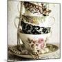 Antique Cups and Saucers with Pearls 01-Tom Quartermaine-Mounted Giclee Print