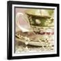 Antique Cups and Saucers with Pearls 02-Tom Quartermaine-Framed Giclee Print