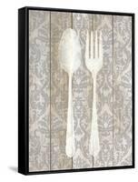 Antique Cutlery 1-Kimberly Allen-Framed Stretched Canvas