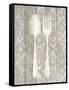 Antique Cutlery 1-Kimberly Allen-Framed Stretched Canvas