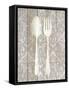 Antique Cutlery 1-Kimberly Allen-Framed Stretched Canvas